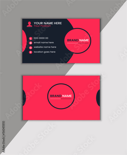 Professional business card, visiting card,Modern shape with abstract silver.Double-sided creative, Portrait and landscape orientation,vertical layout,ector,unique Business card design template,
