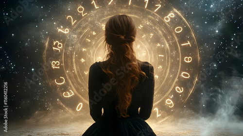 Woman Watches Glowing Numbe...