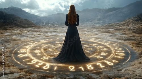 Woman Stands in Mystical Ci...