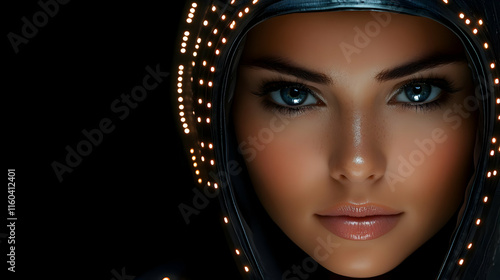 Futuristic Woman with Glowi...