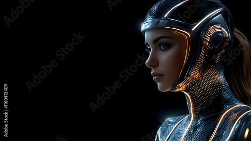 Futuristic Woman Wears a Ne...