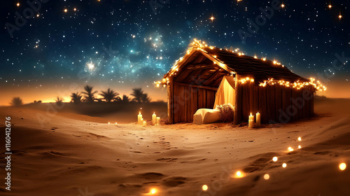 Desert Nativity Scene Illum...