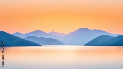 Wallpaper Mural Serene Mountain Landscape at Sunset With Layers of Mist and Soft Light Torontodigital.ca
