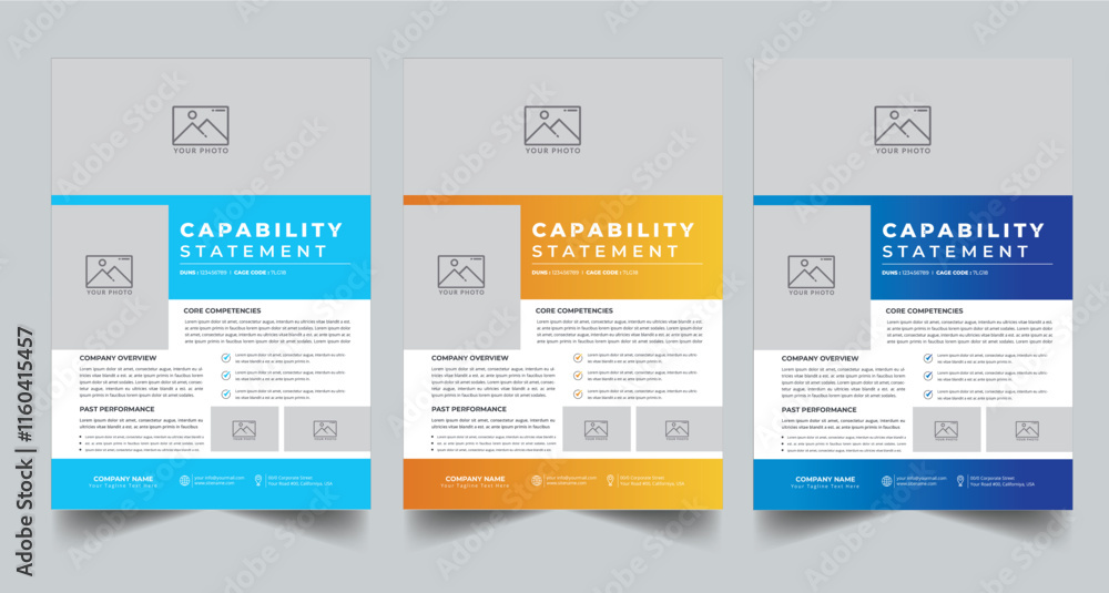 Fototapeta premium Capability Statement Template Design.