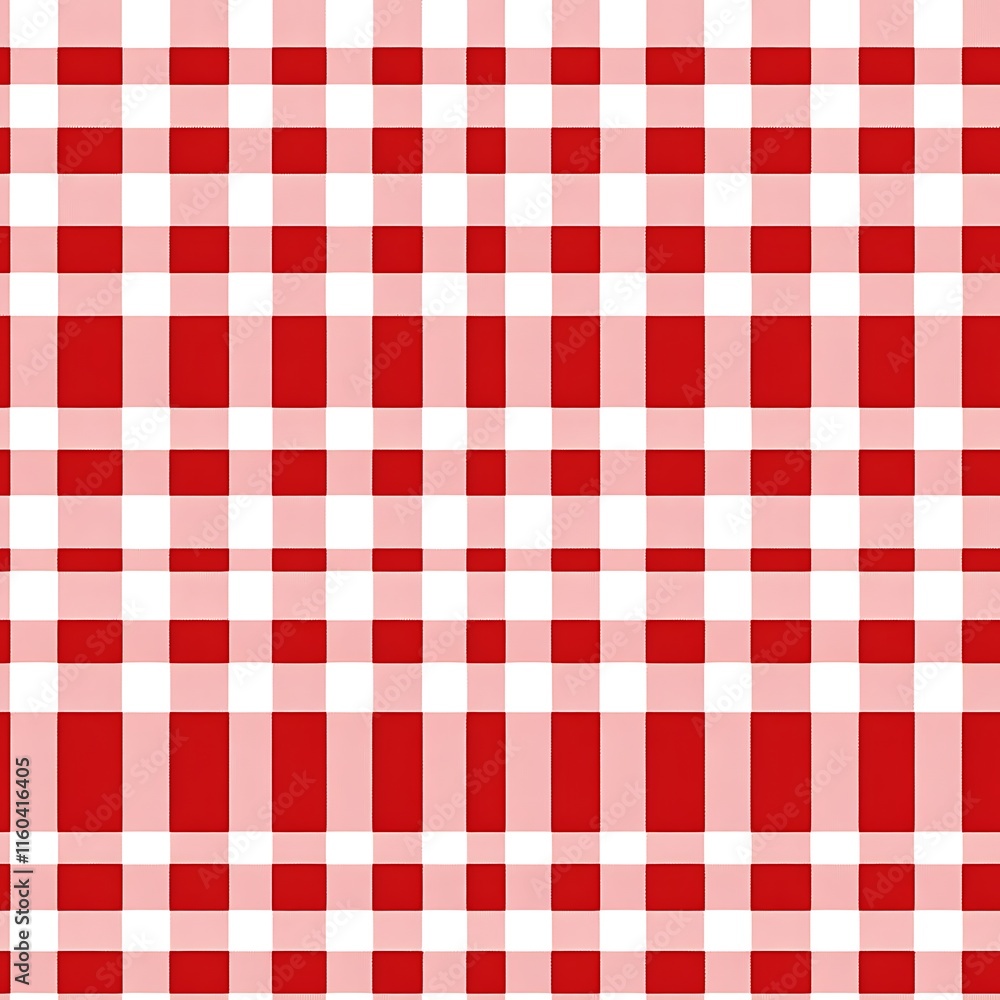 Seamless Red and White Checkered Tablecloth Pattern for Design Use Seamless Red and White Checkered Tablecloth Pattern for Design Use