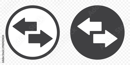 Transfer arrows icon. Data transfer vector icon. Recycling sign. Arrow to left and right symbol for your web site design, logo. Vector illustration. eps 10.