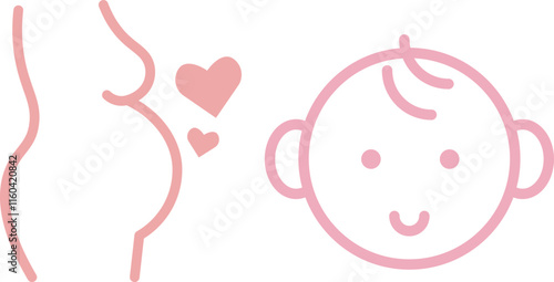 妊婦さん　赤ちゃん　アイコン