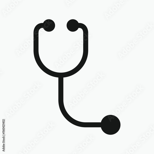 Stethoscope icon, a symbol of a medical device for health checks. Stethoscopes are used as symbols in designs related to health services and the medical world.