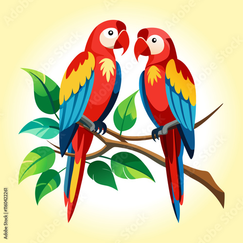 Colorful parrot on branch