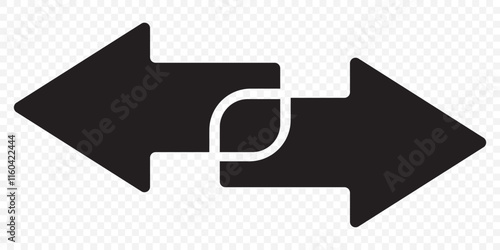 Print Transfer arrows icon set. compare or exchange vector symbol. swap, flip or change sign. two way data trade icon. eps 10.