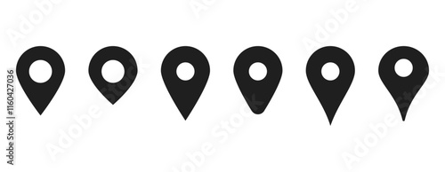 Location map pin icons set. Modern map marker collection. Pinpoint. Location pin icon. Map pin place marker. Map marker pointer icon. GPS location symbol. transparent background