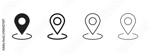 Location map pin icons set. Modern map marker collection. Pinpoint. Location pin icon. Map pin place marker. Map marker pointer icon. GPS location symbol. transparent background