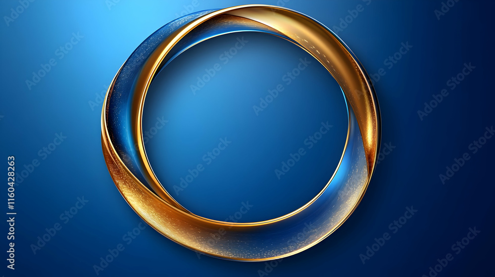 Abstract Background 3D Golden and Blue Swirl Abstract Background 3D Golden and Blue Swirl