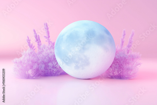 Moon in Pastel Landscape