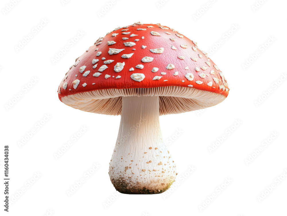 Realistic Fly Agaric Mushroom Model on Transparent Background Realistic Fly Agaric Mushroom Model on Transparent Background
