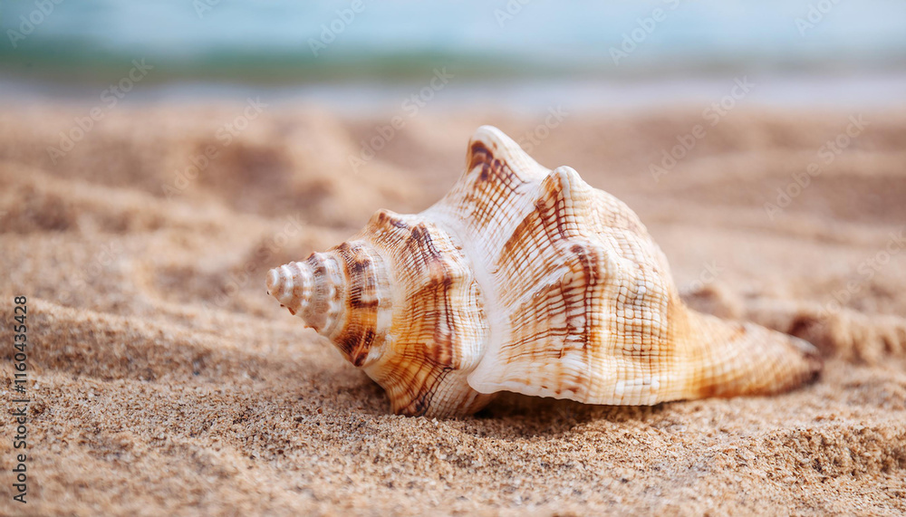 Dog head triton shell on clean sand. Summer vacation and travel concept. Natural element. Dog head triton shell on clean sand. Summer vacation and travel concept. Natural element.