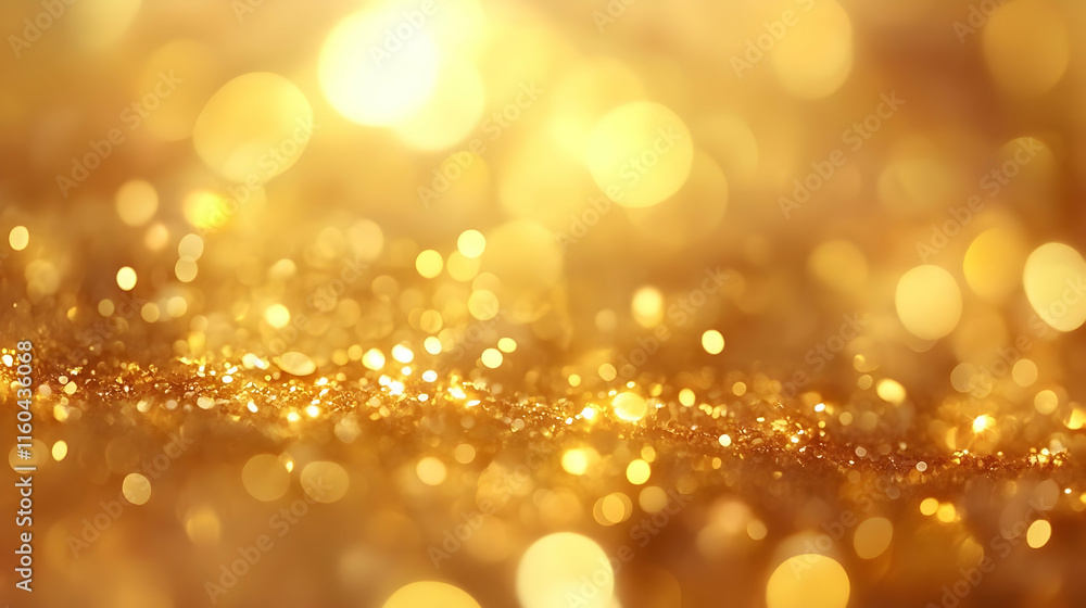 Abstract Background - Golden Glitter Texture, Bokeh Lights, and Shine Abstract Background - Golden Glitter Texture, Bokeh Lights, and Shine