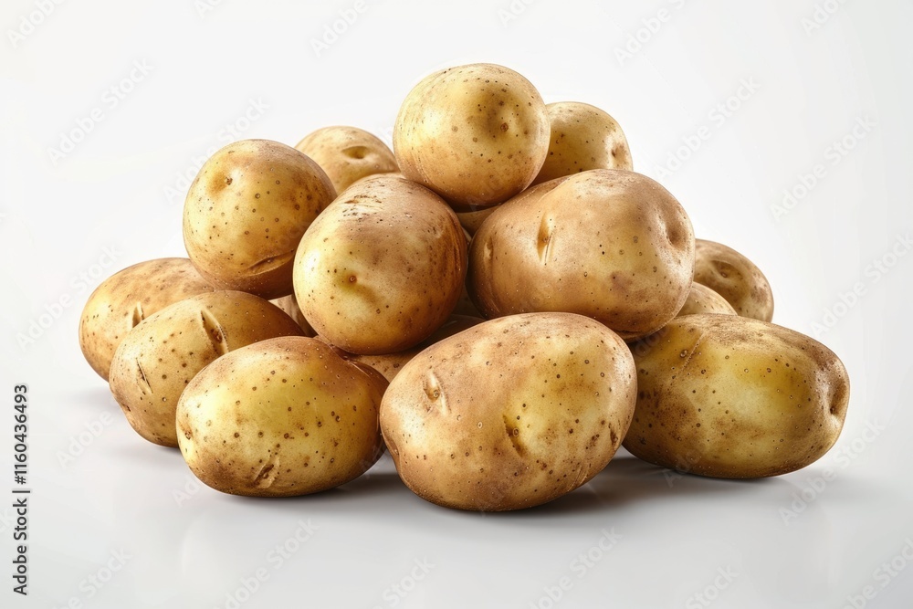 Close up shot of potatoes on white background. Close up shot of potatoes on white background.