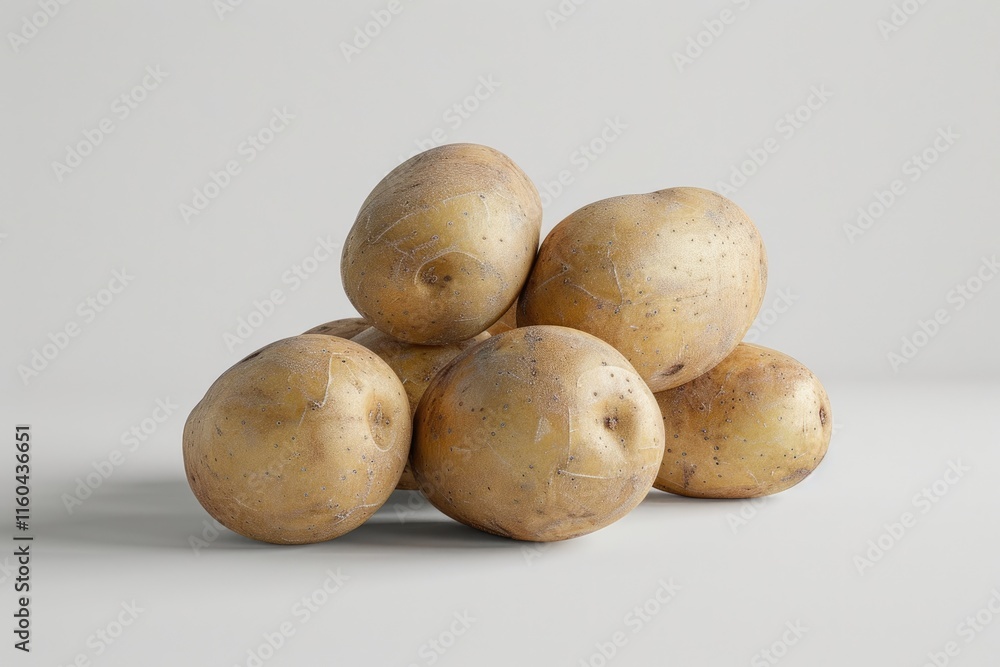 Close up shot of a bunch of potatoes on white background. Close up shot of a bunch of potatoes on white background.