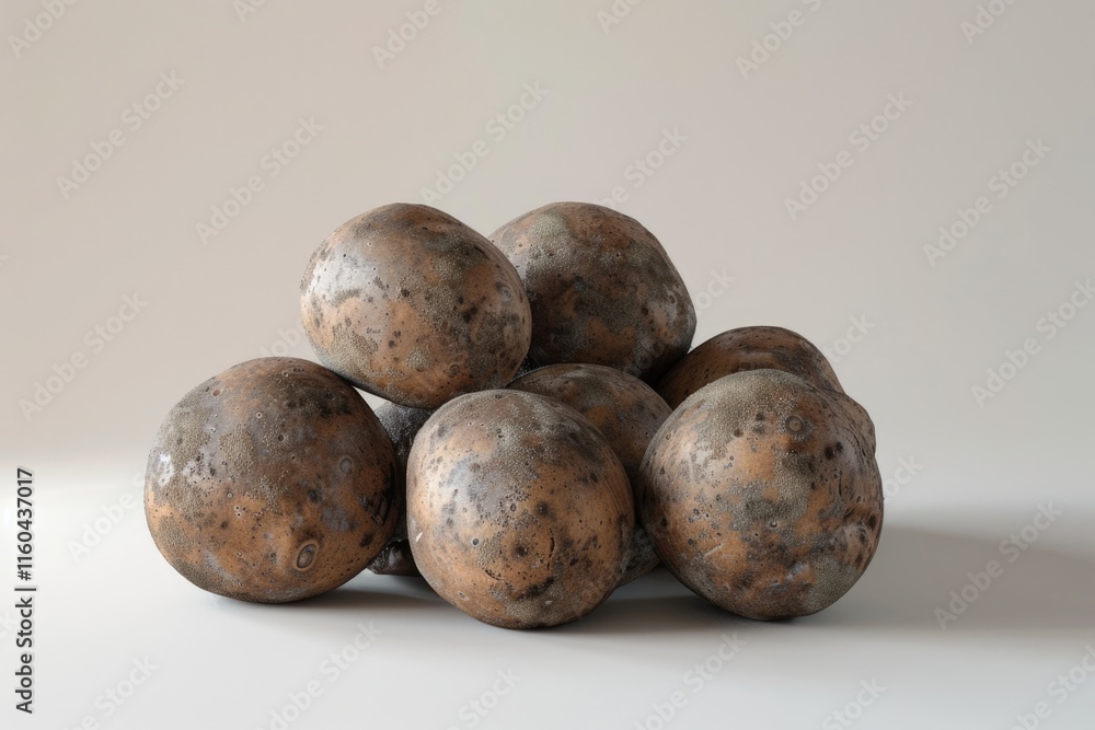 Close up shot of a bunch of potatoes on white background. Close up shot of a bunch of potatoes on white background.