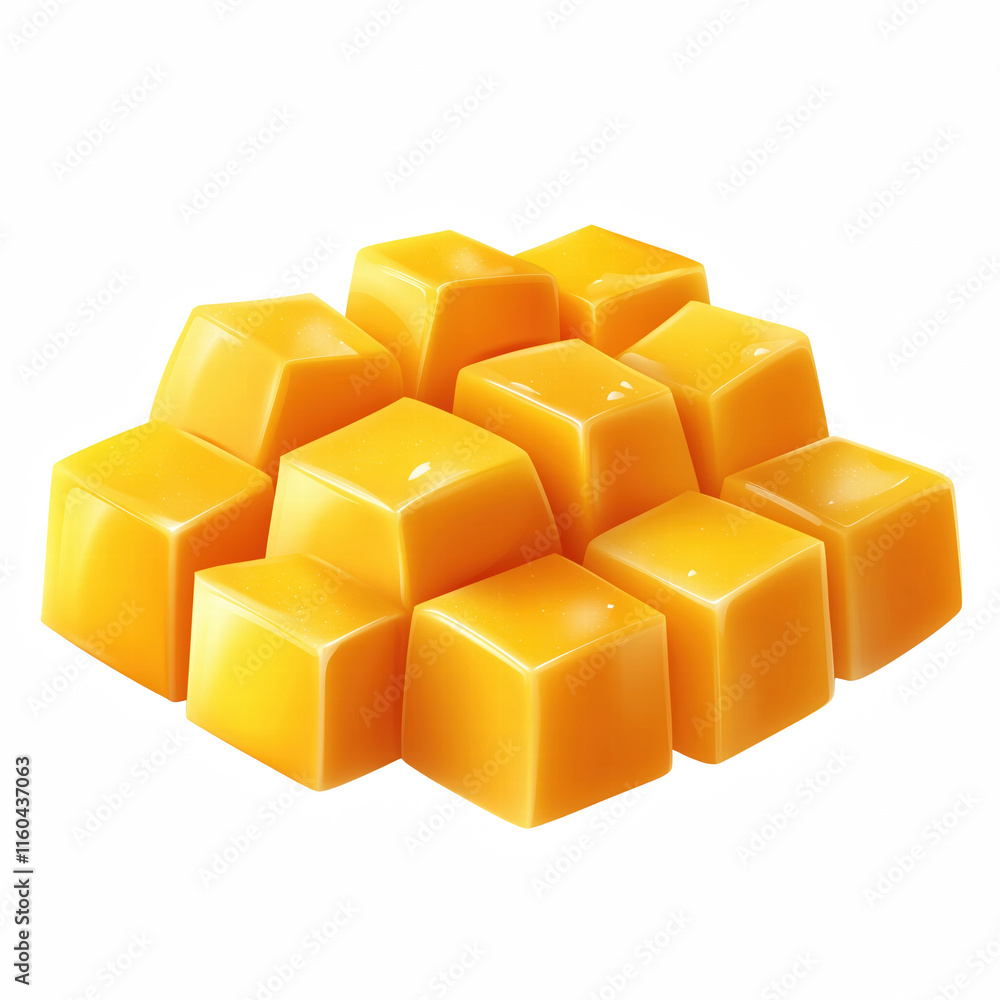 Realistic mango cut into cubes isolated on transparent background Generative Ai.
Realistic mango cut into cubes isolated on transparent background Generative Ai.