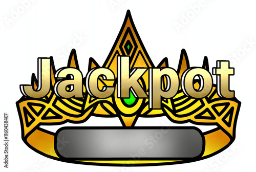 Jackpot text Casino games - slots - game assets - Crown,Cards White background 