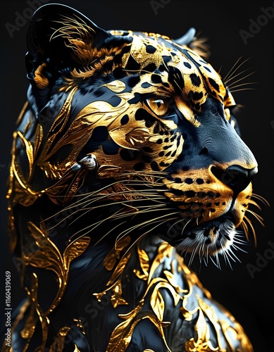 A majestic tiger with a golden sheen, showcasing its power and beauty.