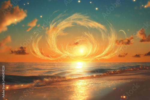 Whimsical Swirling Sunset