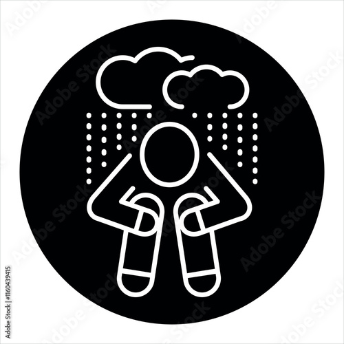 Depression line black icon Sign for web page