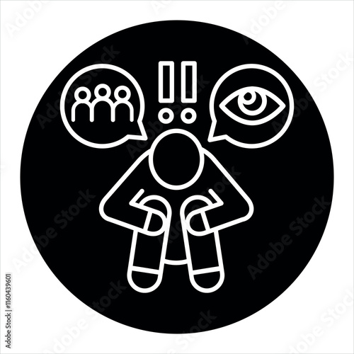 Social phobia line color icon Sign for web page