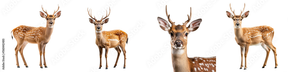 Fototapeta premium Realistic Bawean deer isolated on transparency background, showcasing unique features