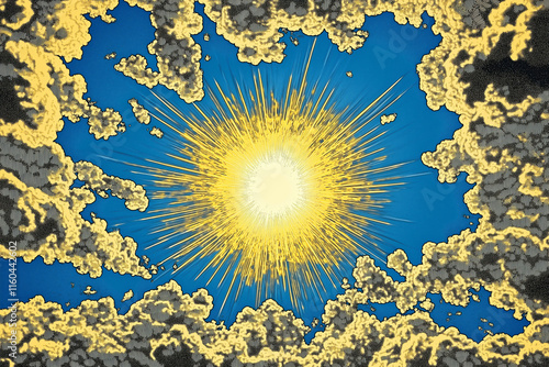 Abstract Sunburst with Patterns