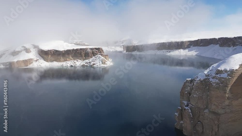 Band-e Amir lake in winter Bamyan Afghanistan