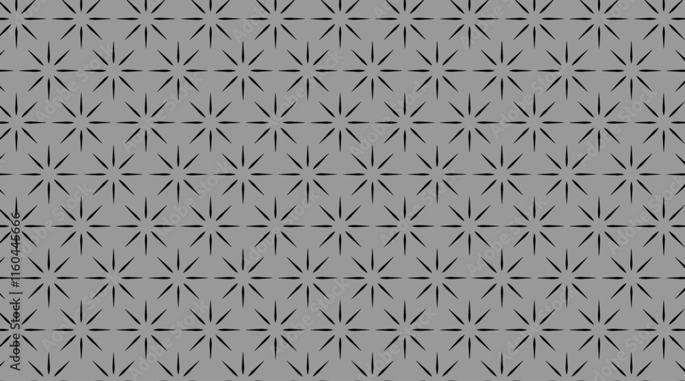 Fototapeta premium Pattern design with geometric vector shape | Floral shape pattern design with line that also make circle and triangle with gray background