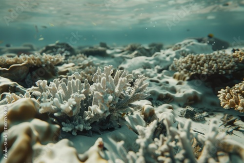 Fototapeta Naklejka Na Ścianę i Meble -  Global warming devastates coral reefs in Asia.