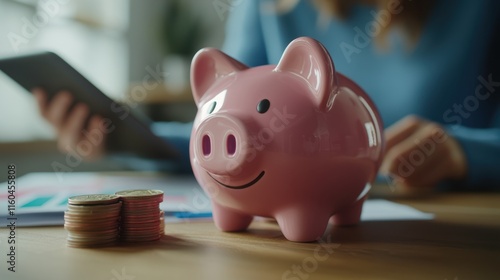 The Piggy Bank Saving Money