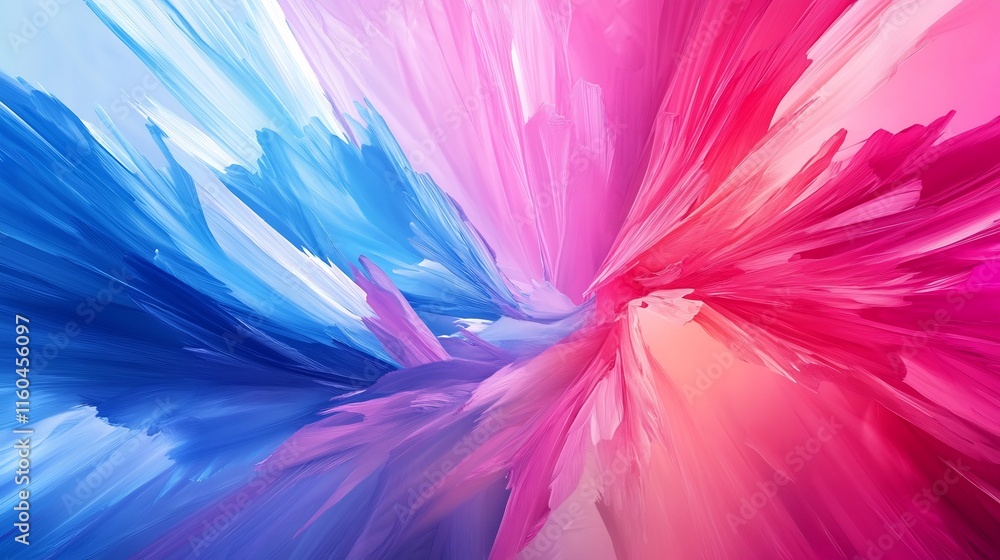 Vibrant Digital Painting: Abstract Swirls of Pink and Blue Exploding Inwards. AI Generated Vibrant Digital Painting: Abstract Swirls of Pink and Blue Exploding Inwards. AI Generated
