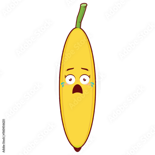 banana scared face cartoon cute