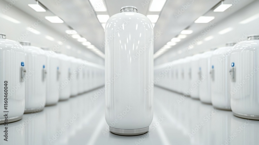 White Gas Tank in Sterile Factory - Wide Angle, Clean Design White Gas Tank in Sterile Factory - Wide Angle, Clean Design
