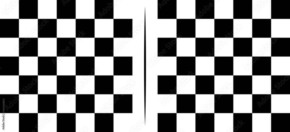 Fototapeta premium Black and White Abstract Checkerboard Illustration.