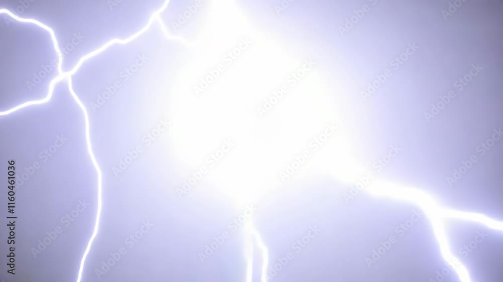 Electric lightning bolt overlay mask transition. Thunderbolts strike/discharge. Stormy weather intro/outro motion graphics for transitioning between clips. Dynamic luminous stormy weather effect.