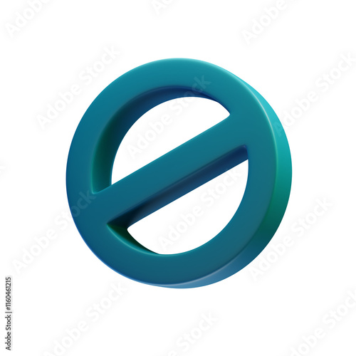 stop symbol 3d icon render - on Transparent background photo