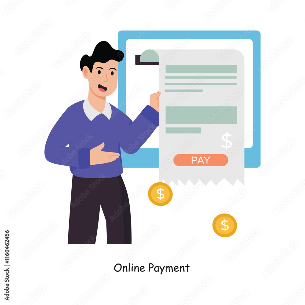 Online Payment concept vector illustration. Payment Gateway Inflation isolated On white Background. Online Payment concept vector illustration. Payment Gateway Inflation isolated On white Background.