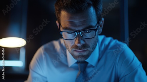 The Focused Businessman at Work