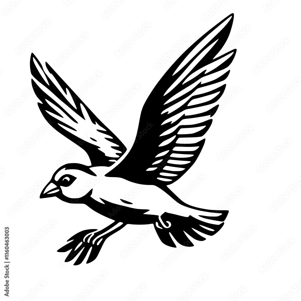 Obraz premium Abstract Bird in Flight Vector Graphic