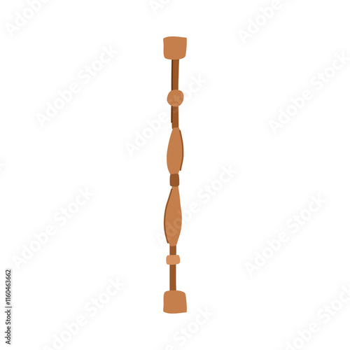 deck balustrade wooden cartoon. porch banister, spindle post, construction interior deck balustrade wooden sign. isolated symbol vector illustration