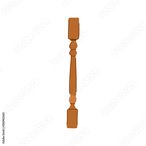 porch balustrade wooden cartoon. banister spindle, post construction, interior exterior porch balustrade wooden sign. isolated symbol vector illustration