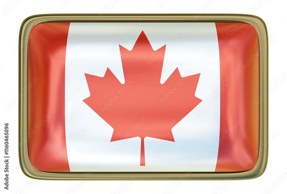 Obraz premium Canadian Flag Badge isolated onthe white background