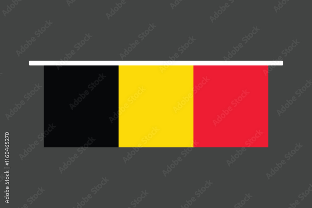 Fototapeta premium Belgium flag, The flag of Belgium, Flag of Belgium national country symbol illustration Vector, Rectangle Belgium flag illustration, Flat vector illustration 