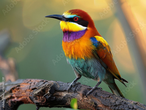 A very beautiful bird standing on atree branch photo